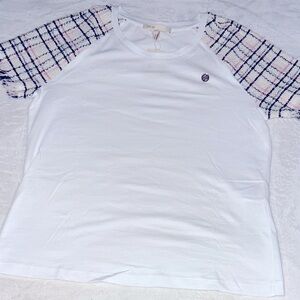 Maje Tweed Sleeved T Shirt